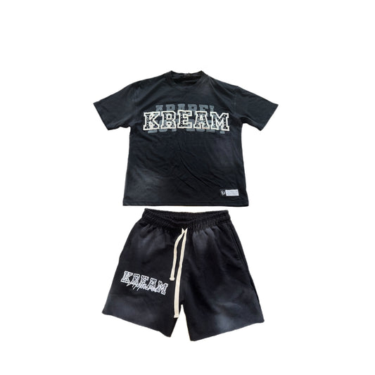 KREAM APPAREL BLACK SHORT SET